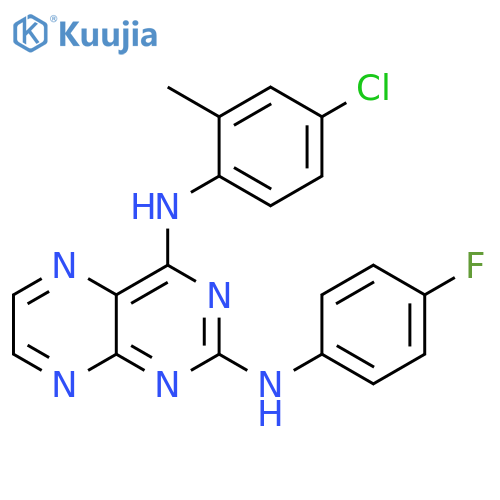 N4-(4-chloro-2-methylphenyl)-N2-(4-fluorophenyl)pteridine-2,4-diamine structure