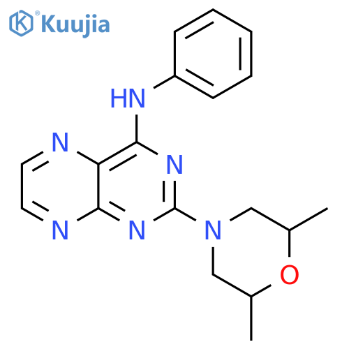 2-(2,6-dimethylmorpholin-4-yl)-N-phenylpteridin-4-amine structure