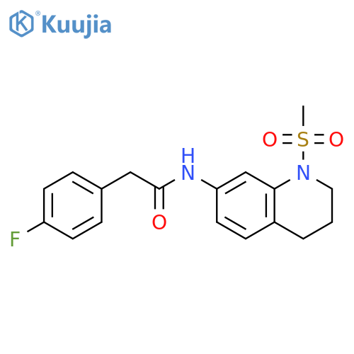 2-(4-fluorophenyl)-N-(1-methanesulfonyl-1,2,3,4-tetrahydroquinolin-7-yl)acetamide structure