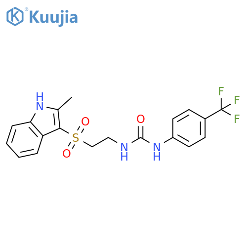 3-{2-(2-methyl-1H-indol-3-yl)sulfonylethyl}-1-4-(trifluoromethyl)phenylurea structure