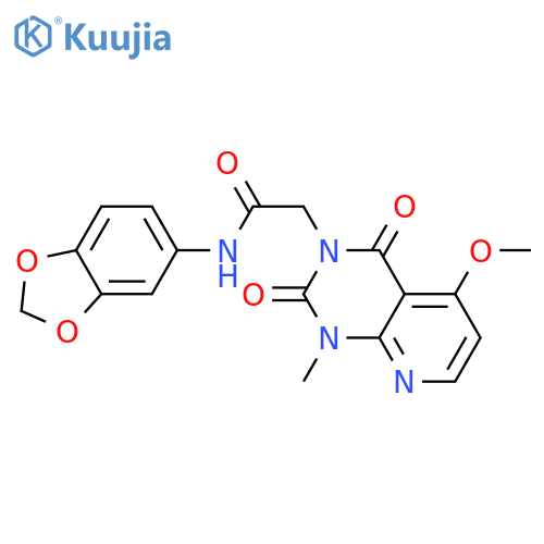 N-(2H-1,3-benzodioxol-5-yl)-2-{5-methoxy-1-methyl-2,4-dioxo-1H,2H,3H,4H-pyrido2,3-dpyrimidin-3-yl}acetamide structure