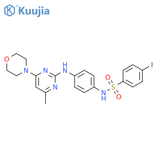 4-iodo-N-(4-{4-methyl-6-(morpholin-4-yl)pyrimidin-2-ylamino}phenyl)benzene-1-sulfonamide structure
