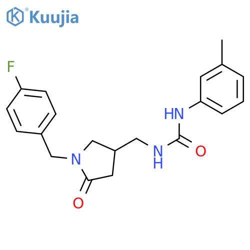 3-({1-(4-fluorophenyl)methyl-5-oxopyrrolidin-3-yl}methyl)-1-(3-methylphenyl)urea structure