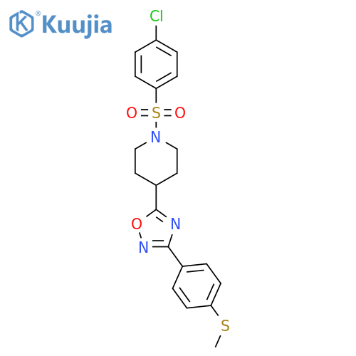 1-(4-chlorobenzenesulfonyl)-4-{3-4-(methylsulfanyl)phenyl-1,2,4-oxadiazol-5-yl}piperidine structure
