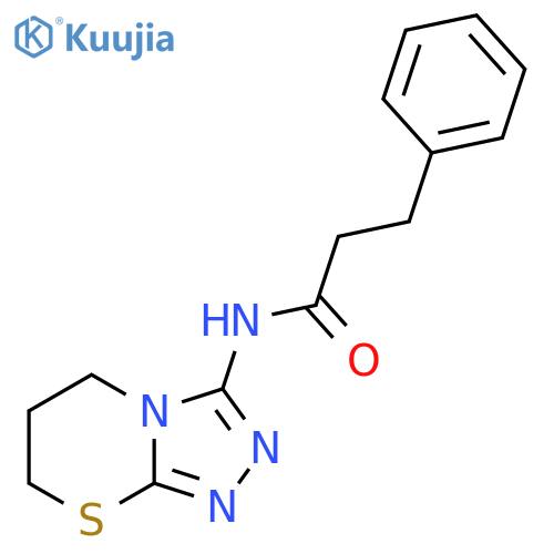 3-phenyl-N-{5H,6H,7H-1,2,4triazolo3,4-b1,3thiazin-3-yl}propanamide structure
