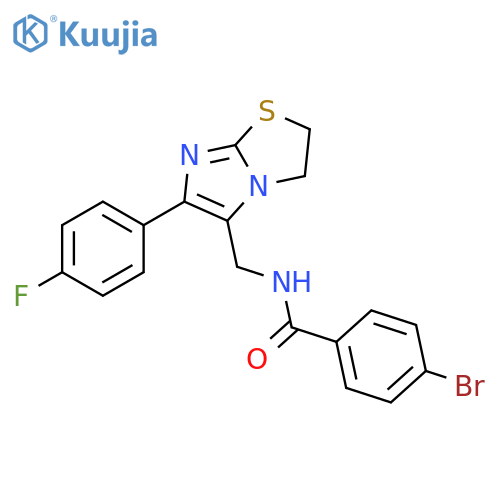 4-bromo-N-{6-(4-fluorophenyl)-2H,3H-imidazo2,1-b1,3thiazol-5-ylmethyl}benzamide structure
