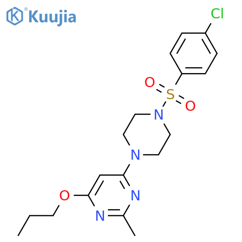 4-4-(4-chlorobenzenesulfonyl)piperazin-1-yl-2-methyl-6-propoxypyrimidine structure