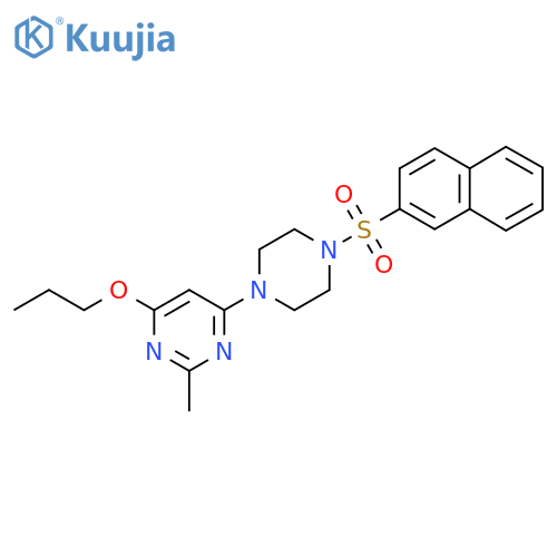2-methyl-4-4-(naphthalene-2-sulfonyl)piperazin-1-yl-6-propoxypyrimidine structure