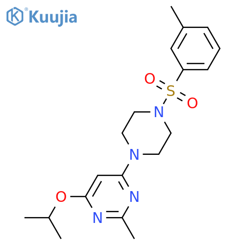 2-methyl-4-4-(3-methylbenzenesulfonyl)piperazin-1-yl-6-(propan-2-yloxy)pyrimidine structure