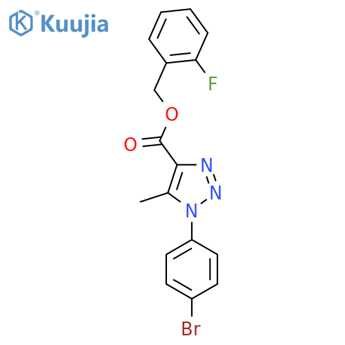 (2-fluorophenyl)methyl 1-(4-bromophenyl)-5-methyl-1H-1,2,3-triazole-4-carboxylate structure