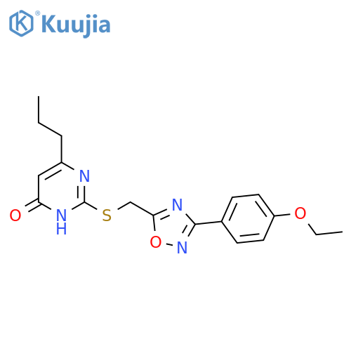 2-({3-(4-ethoxyphenyl)-1,2,4-oxadiazol-5-ylmethyl}sulfanyl)-6-propyl-3,4-dihydropyrimidin-4-one structure