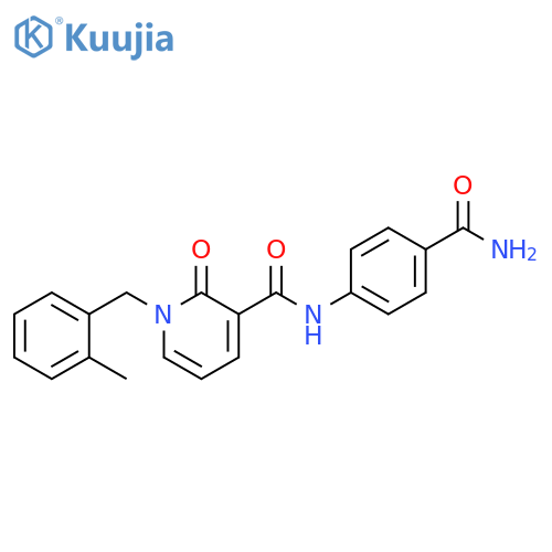 N-(4-carbamoylphenyl)-1-(2-methylphenyl)methyl-2-oxo-1,2-dihydropyridine-3-carboxamide structure
