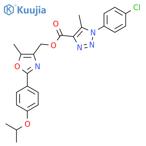 {5-methyl-2-4-(propan-2-yloxy)phenyl-1,3-oxazol-4-yl}methyl 1-(4-chlorophenyl)-5-methyl-1H-1,2,3-triazole-4-carboxylate structure