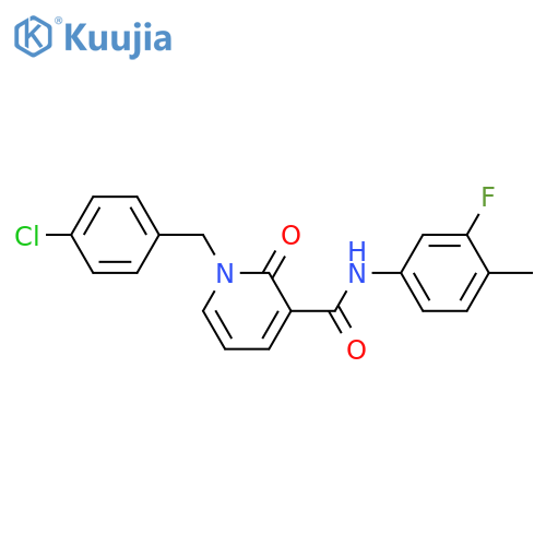 1-(4-chlorophenyl)methyl-N-(3-fluoro-4-methylphenyl)-2-oxo-1,2-dihydropyridine-3-carboxamide structure