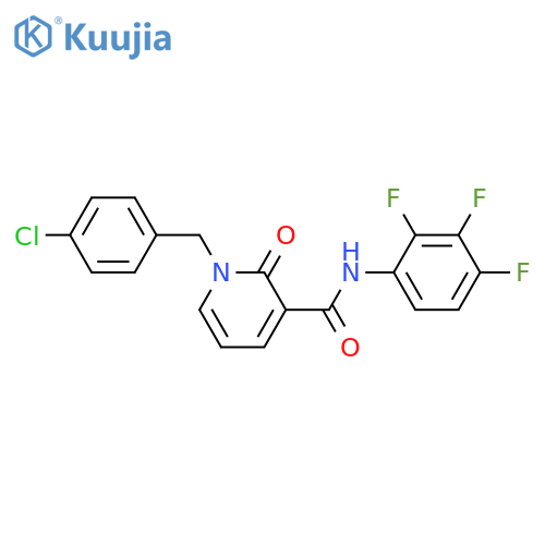 1-(4-chlorophenyl)methyl-2-oxo-N-(2,3,4-trifluorophenyl)-1,2-dihydropyridine-3-carboxamide structure