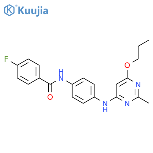 4-fluoro-N-{4-(2-methyl-6-propoxypyrimidin-4-yl)aminophenyl}benzamide structure