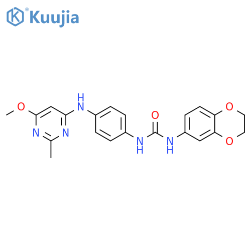 3-(2,3-dihydro-1,4-benzodioxin-6-yl)-1-{4-(6-methoxy-2-methylpyrimidin-4-yl)aminophenyl}urea structure