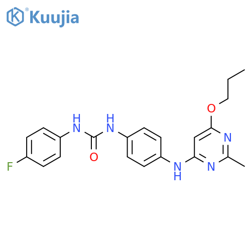 1-(4-fluorophenyl)-3-{4-(2-methyl-6-propoxypyrimidin-4-yl)aminophenyl}urea structure