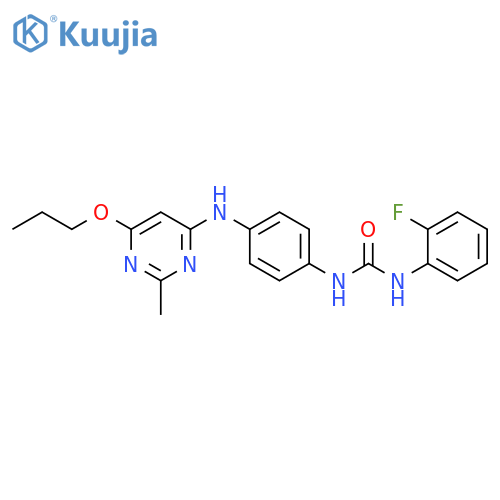 3-(2-fluorophenyl)-1-{4-(2-methyl-6-propoxypyrimidin-4-yl)aminophenyl}urea structure