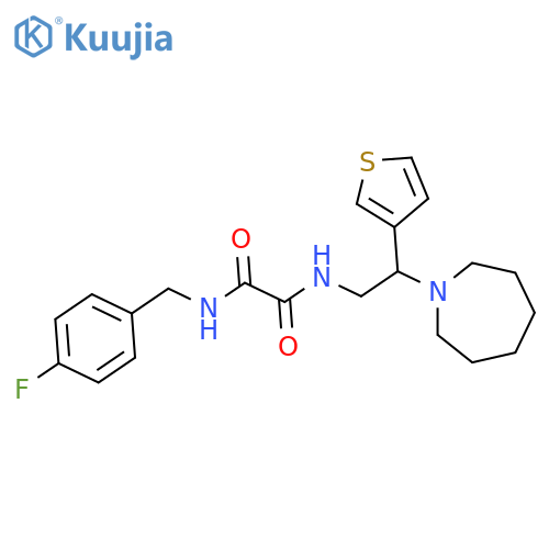 N'-2-(azepan-1-yl)-2-(thiophen-3-yl)ethyl-N-(4-fluorophenyl)methylethanediamide structure