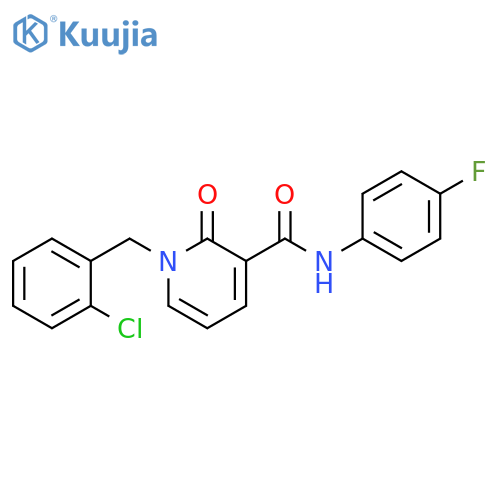 1-(2-chlorophenyl)methyl-N-(4-fluorophenyl)-2-oxo-1,2-dihydropyridine-3-carboxamide structure