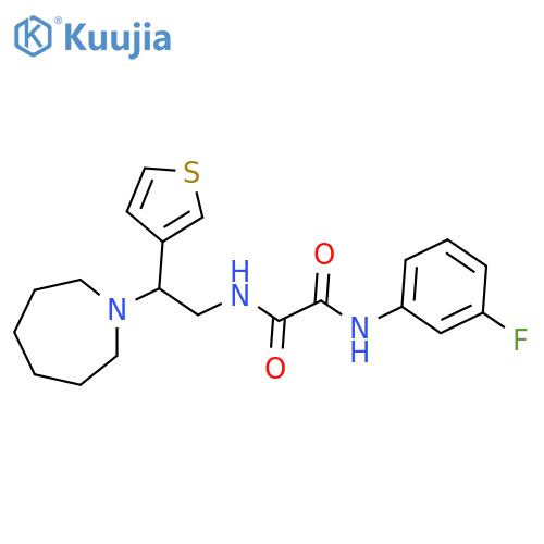 N'-2-(azepan-1-yl)-2-(thiophen-3-yl)ethyl-N-(3-fluorophenyl)ethanediamide structure