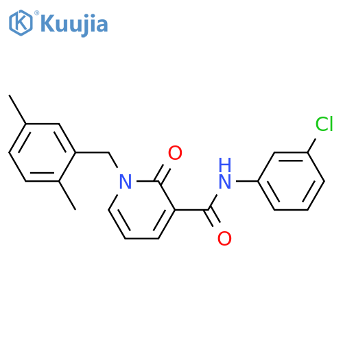 N-(3-chlorophenyl)-1-(2,5-dimethylphenyl)methyl-2-oxo-1,2-dihydropyridine-3-carboxamide structure