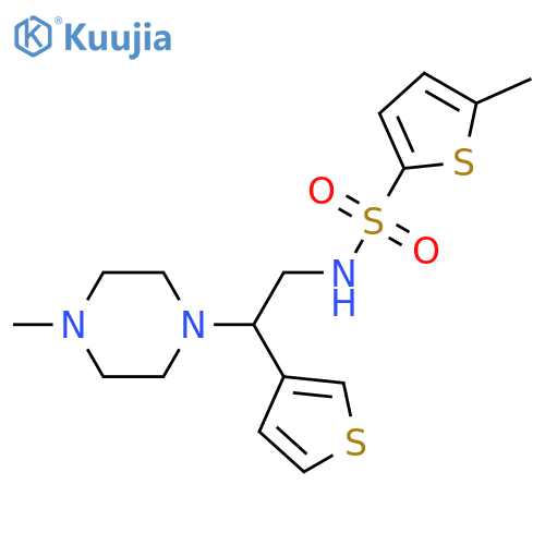 5-methyl-N-2-(4-methylpiperazin-1-yl)-2-(thiophen-3-yl)ethylthiophene-2-sulfonamide structure