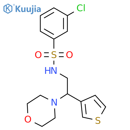 3-chloro-N-2-(morpholin-4-yl)-2-(thiophen-3-yl)ethylbenzene-1-sulfonamide structure
