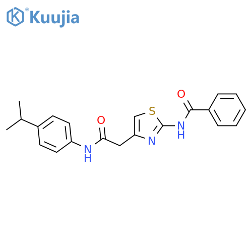 N-4-({4-(propan-2-yl)phenylcarbamoyl}methyl)-1,3-thiazol-2-ylbenzamide structure