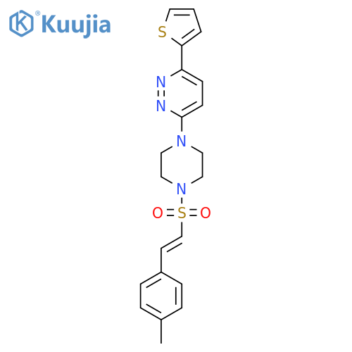 3-{4-(E)-2-(4-methylphenyl)ethenesulfonylpiperazin-1-yl}-6-(thiophen-2-yl)pyridazine structure
