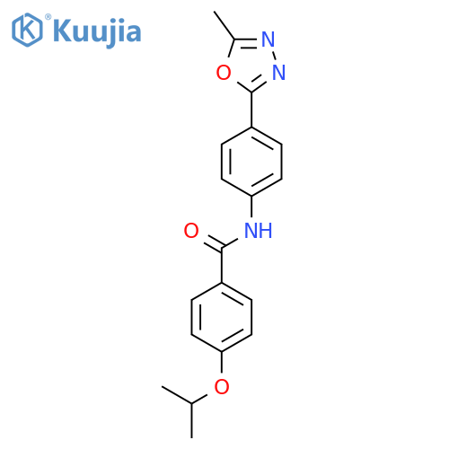 N-4-(5-methyl-1,3,4-oxadiazol-2-yl)phenyl-4-(propan-2-yloxy)benzamide structure