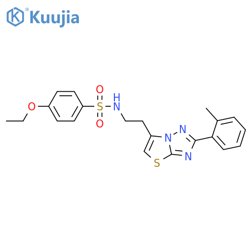 4-ethoxy-N-{2-2-(2-methylphenyl)-1,2,4triazolo3,2-b1,3thiazol-6-ylethyl}benzene-1-sulfonamide structure
