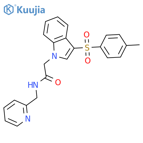 2-3-(4-methylbenzenesulfonyl)-1H-indol-1-yl-N-(pyridin-2-yl)methylacetamide structure