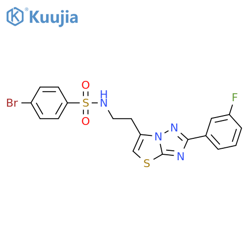 4-bromo-N-{2-2-(3-fluorophenyl)-1,2,4triazolo3,2-b1,3thiazol-6-ylethyl}benzene-1-sulfonamide structure