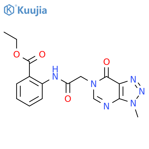 ethyl 2-(2-{3-methyl-7-oxo-3H,6H,7H-1,2,3triazolo4,5-dpyrimidin-6-yl}acetamido)benzoate structure