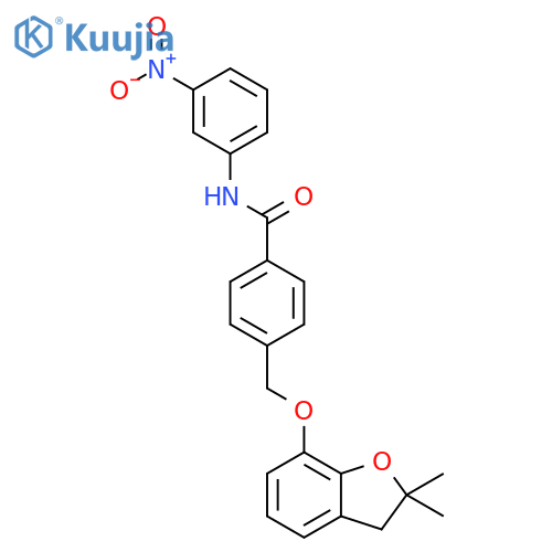 4-{(2,2-dimethyl-2,3-dihydro-1-benzofuran-7-yl)oxymethyl}-N-(3-nitrophenyl)benzamide structure