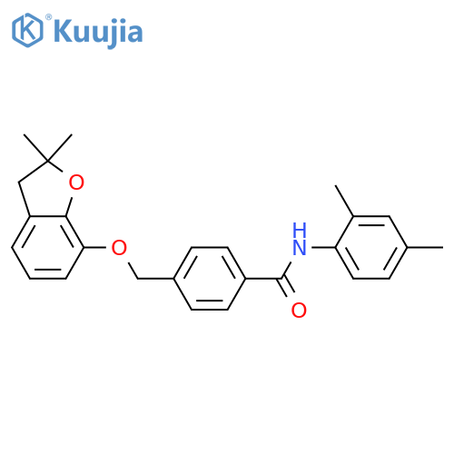 4-{(2,2-dimethyl-2,3-dihydro-1-benzofuran-7-yl)oxymethyl}-N-(2,4-dimethylphenyl)benzamide structure