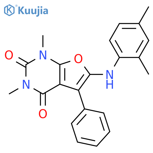6-(2,4-dimethylphenyl)amino-1,3-dimethyl-5-phenyl-1H,2H,3H,4H-furo2,3-dpyrimidine-2,4-dione structure