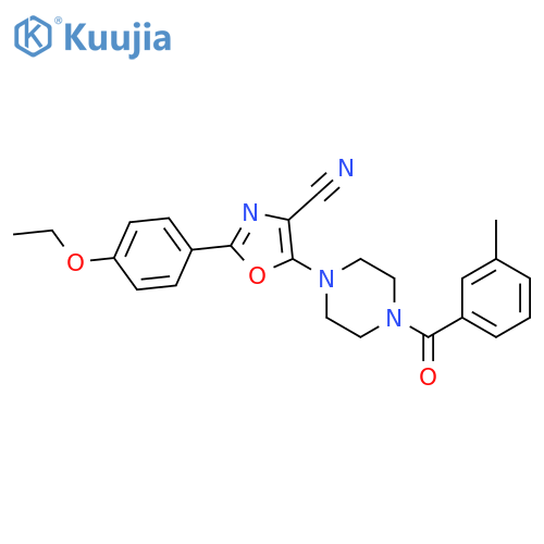 2-(4-ethoxyphenyl)-5-4-(3-methylbenzoyl)piperazin-1-yl-1,3-oxazole-4-carbonitrile structure