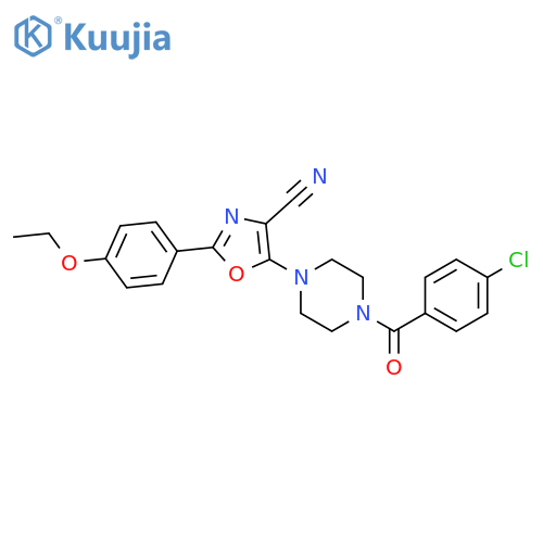 5-4-(4-chlorobenzoyl)piperazin-1-yl-2-(4-ethoxyphenyl)-1,3-oxazole-4-carbonitrile structure