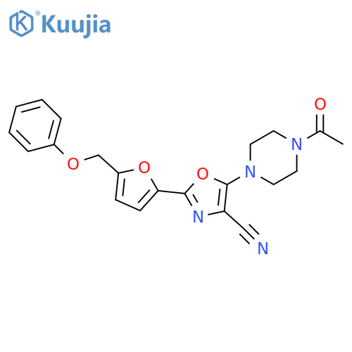 5-(4-acetylpiperazin-1-yl)-2-5-(phenoxymethyl)furan-2-yl-1,3-oxazole-4-carbonitrile structure
