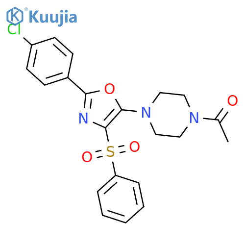 1-{4-4-(benzenesulfonyl)-2-(4-chlorophenyl)-1,3-oxazol-5-ylpiperazin-1-yl}ethan-1-one structure