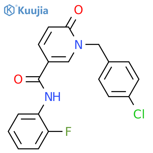 1-(4-chlorophenyl)methyl-N-(2-fluorophenyl)-6-oxo-1,6-dihydropyridine-3-carboxamide structure