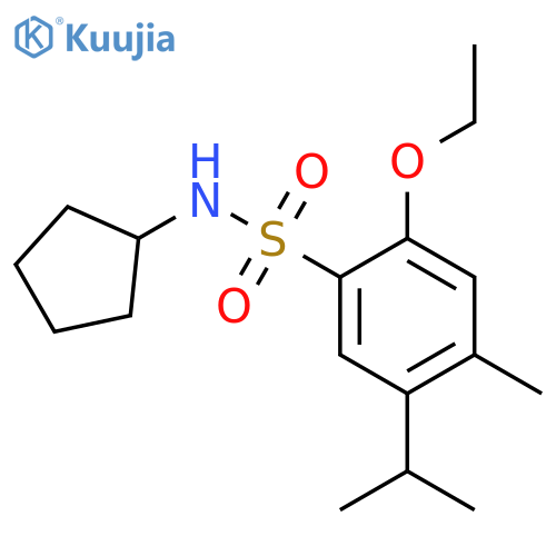 N-cyclopentyl-2-ethoxy-4-methyl-5-(propan-2-yl)benzene-1-sulfonamide structure