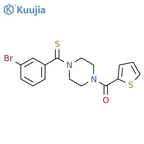 1-(3-bromobenzenecarbothioyl)-4-(thiophene-2-carbonyl)piperazine structure