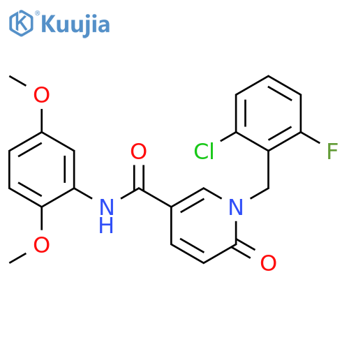 1-[(2-chloro-6-fluorophenyl)methyl]-N-(2,5-dimethoxyphenyl)-6-oxopyridine-3-carboxamide structure