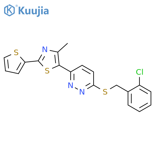 3-{(2-chlorophenyl)methylsulfanyl}-6-4-methyl-2-(thiophen-2-yl)-1,3-thiazol-5-ylpyridazine structure