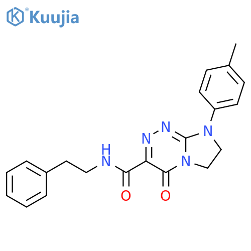 8-(4-methylphenyl)-4-oxo-N-(2-phenylethyl)-4H,6H,7H,8H-imidazo2,1-c1,2,4triazine-3-carboxamide structure