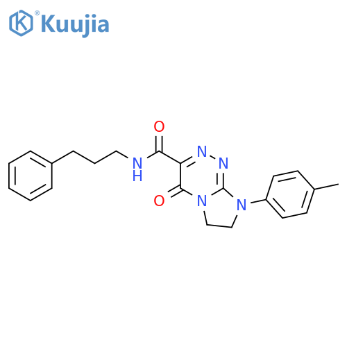8-(4-methylphenyl)-4-oxo-N-(3-phenylpropyl)-4H,6H,7H,8H-imidazo2,1-c1,2,4triazine-3-carboxamide structure